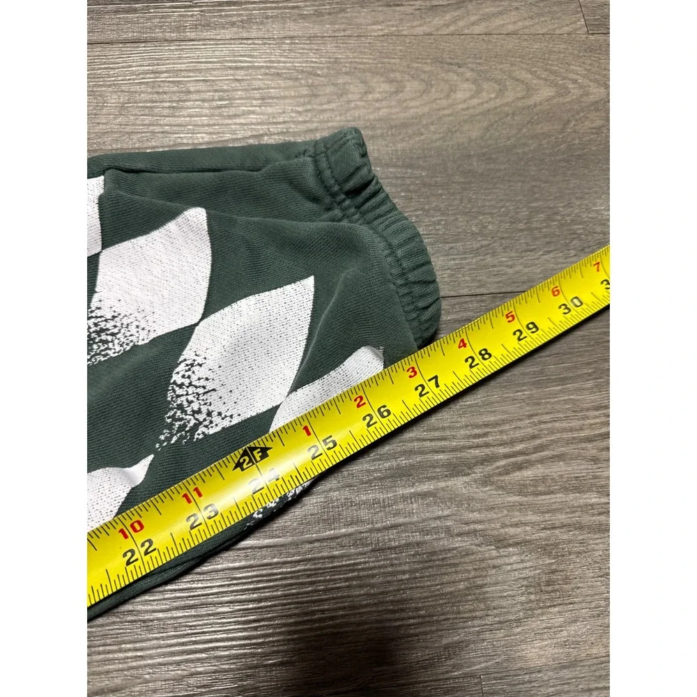 Adidas Originals Mens Green Diamond Graphic Trefoil Jogger Sweatpants Medium